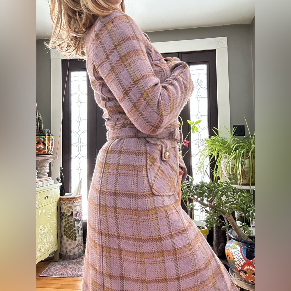Wool Plaid Coat - Picture 3 of 7